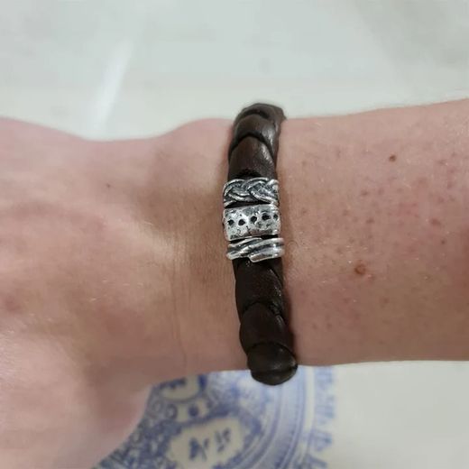 MB16A Pulsera de hombre Plata de Palo de plata decorativa