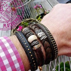 MB16A Pulsera de hombre Plata de Palo de plata decorativa