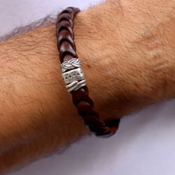 MB16A Pulsera de hombre Plata de Palo de plata decorativa
