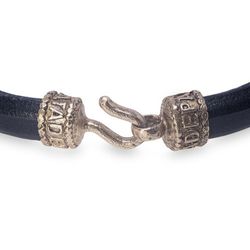 MB176X Pulsera Plata de Palo de cuero Madhur para hombre