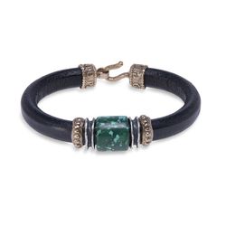 MB177X Pulsera Plata de Palo de cuero Hari para hombre
