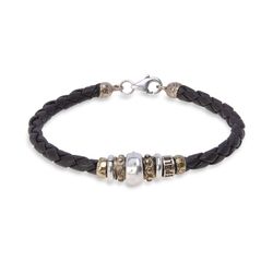MB178X Pulsera Plata de Palo de cuero Narendra para hombre