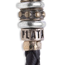MB181X Pulsera Plata de Palo de cuero Agni para hombre