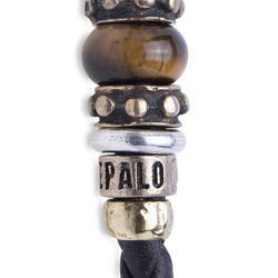 MB182X Pulsera Plata de Palo de cuero colección Amal para hombre