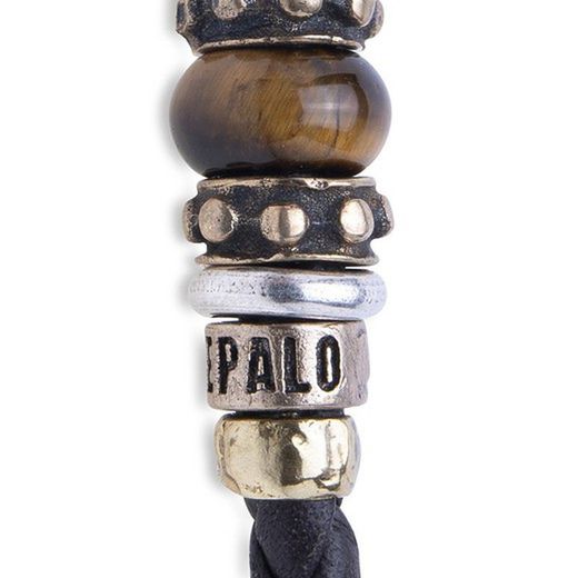 MB182X Pulsera Plata de Palo de cuero colección Amal para hombre