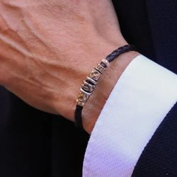 MB183X Pulsera Plata de Palo de cuero colección Anand para hombre