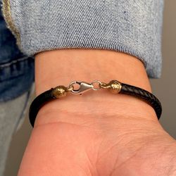 MB190X Pulsera Plata de Palo modelo Rolfo de cuero para hombre