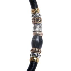 MB190X Pulsera Plata de Palo modelo Rolfo de cuero para hombre