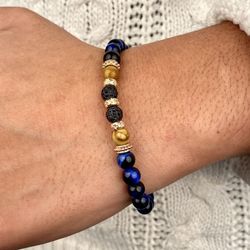 MB196X Pulsera Plata de Palo modelo Trum de bolas para hombre elástica y dos bolas en pavé con circonitas