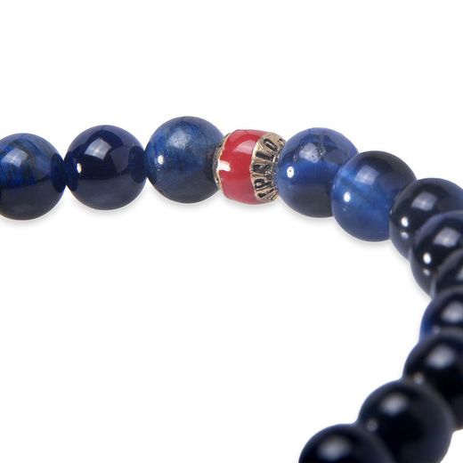MB196X Pulsera Plata de Palo modelo Trum de bolas para hombre elástica y dos bolas en pavé con circonitas