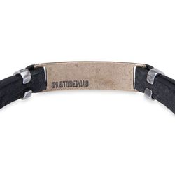 MB207X Pulsera Plata de Palo de hombre modelo Zaba de cuero, plata y bronce para hombre
