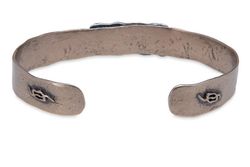 MB228X Pulsera Plata de Palo rígida combinada con bronce y plata de ley, colección Atlas