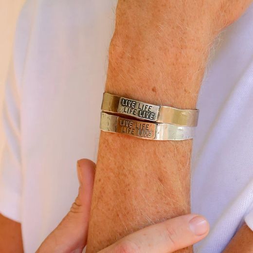 MB229X Pulsera Plata de Palo rígida unisex en plata de ley con bronce colección Live espíritu aventurero