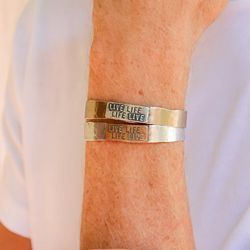 MB230X Pulsera PLATA DE PALO rígida unisex de bronce y plata 925 colección Life Live con carácter aventurero