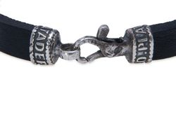 MB232X Pulsera Plata de Palo de cuero con el sello de plata 925 colección Celdrin