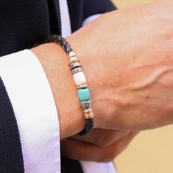 MB4Y Pulsera Plata de Palo hombre en plata y coloridos