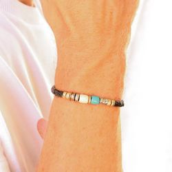 MB4Y Pulsera Plata de Palo hombre en plata y coloridos