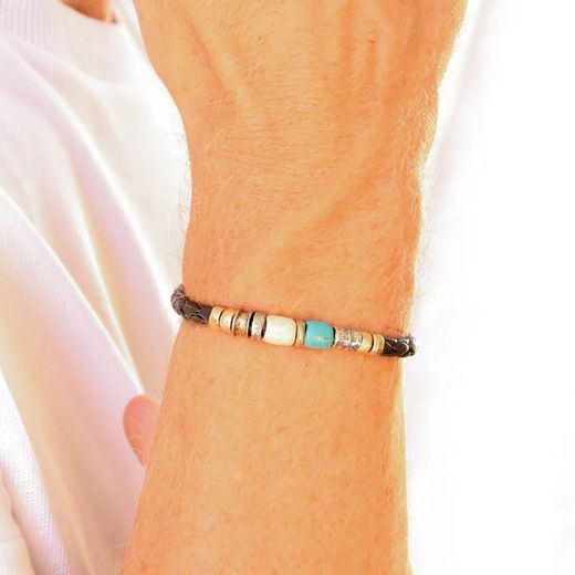 MB4Y Pulsera Plata de Palo hombre en plata y coloridos