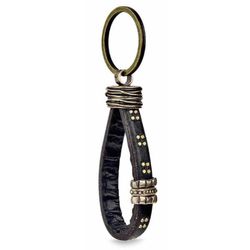 MK4C Llavero Plata de Palo en cuero y bronce