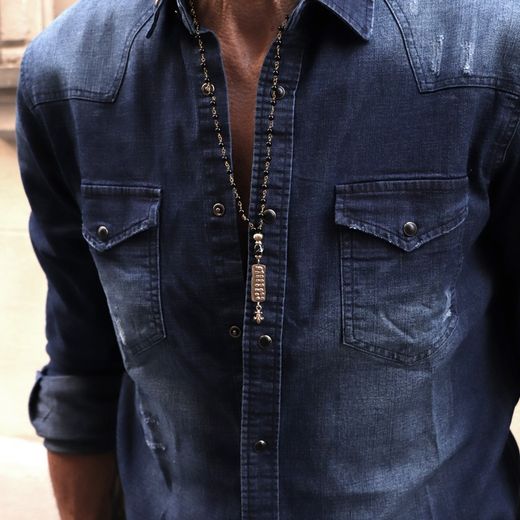 MN014X Collar rosario Plata de Palo colección Elid para hombre