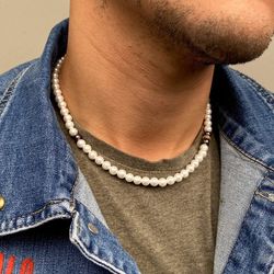 MN017X Collar de hombre colección Marum de perlas para hombre