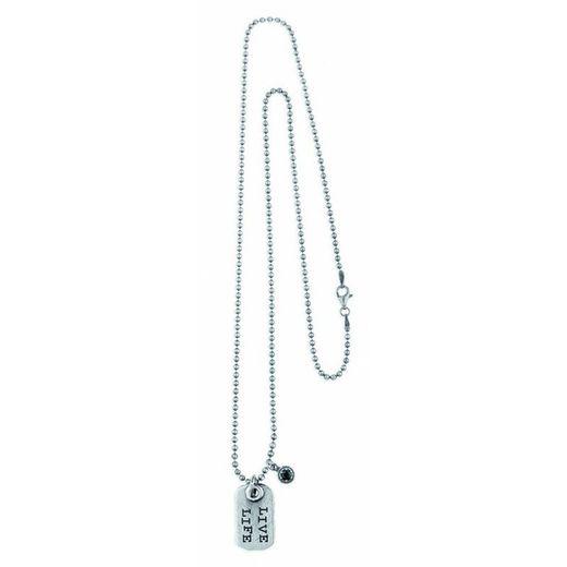 MN9 Colgante Plata de Palo hombre Live Life de plata y circonita