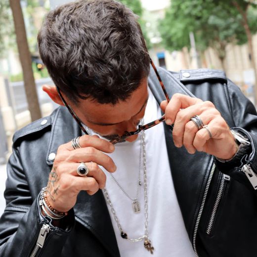 MN9 Colgante Plata de Palo hombre Live Life de plata y circonita