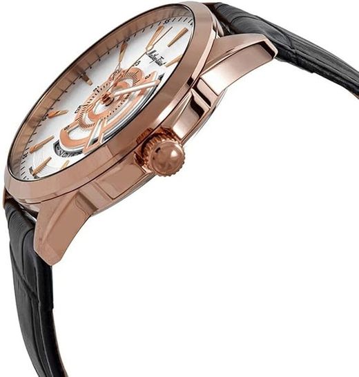 Reloj Mathey Tissot Swiss Made de hombre referencia Mondo H711PS caja acero inoxidable 316L con tratamiento IP oro, correa de piel, calendario, acuático 5ATM