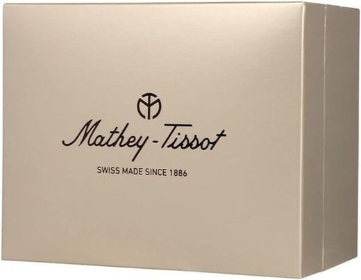 Reloj Mathey Tissot Swiss Made de hombre referencia Mondo H711PS caja acero inoxidable 316L con tratamiento IP oro, correa de piel, calendario, acuático 5ATM