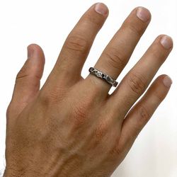 MR010A Anillo PLATADEPALO DOKOS en plata 925 para hombre