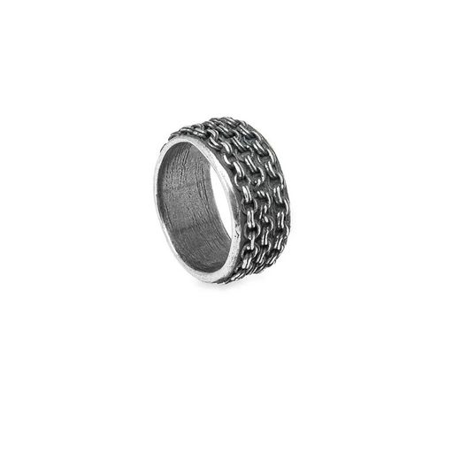 MR022X Anillo Morlanes PLATA DE PALO en plata de ley malla maciza