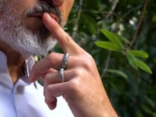 MR023X Anillo Beton PLATA DE PALO unisex