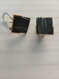 O-ARR-3461 Pendientes para mujer de plata oxidada, oro y diamantes