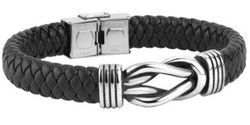 Pulsera colección Dofour Ref. DT3098.00 de hombre en piel con nudo marinero y acero inoxidable cierre de pestaña de muy fácil ajuste