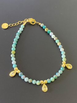 Pulsera para mujer en plata de ley turquesas y citrino