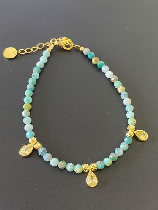 Pulsera para mujer en plata de ley turquesas y citrino