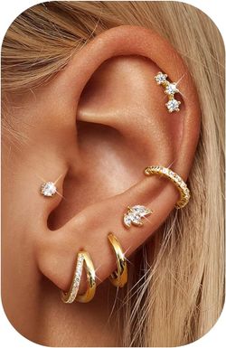 Pendientes unisex tipo botón oro blanco de 1ª ley con circonitas