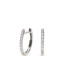 PE-302 Pendientes oro blanco 18K de mujer criollas con diamantes talla brillantes