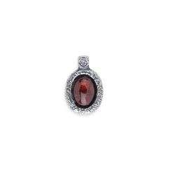 Pendientes Alegria WE218X Plata de Palo de mujer en plata de ley adornados con piedra oval granate