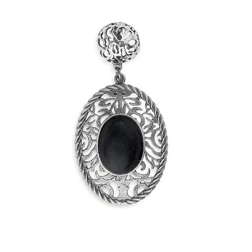 Pendientes Damaris WE252X Plata de Palo de mujer oval de plata 925 con ébano una joya especial y elegante