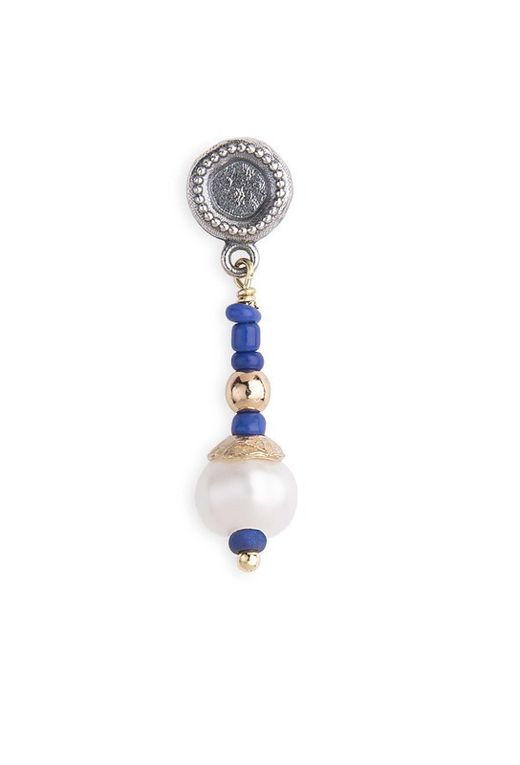Pendientes Plata de Palo mujer de bolas azules con perla Referencia WE186A reviviendo la energía y la calidez del verano