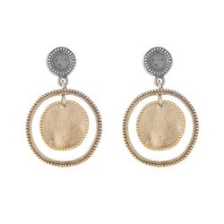 WE177X Pendientes Plata de Palo mujer de plata y bronce con un toque de elegancia y distinción a tu estilo