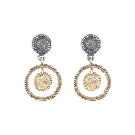 WE175X Pendientes Plata de Palo mujer de plata 925 y bronce elegantes y novedosos