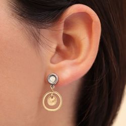 WE175X Pendientes Plata de Palo mujer de plata 925 y bronce elegantes y novedosos