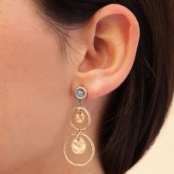 WE179X Pendientes Plata de Palo mujer de plata y bronce pendientes que reflejan nuestra dedicación a la artesanía excepcional y la calidad