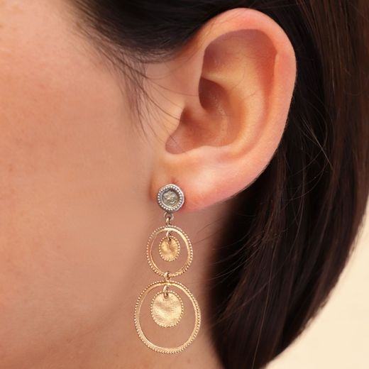 WE179X Pendientes Plata de Palo mujer de plata y bronce pendientes que reflejan nuestra dedicación a la artesanía excepcional y la calidad