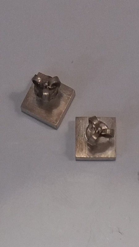Pendientes de plata y madera de ébano cuadrados