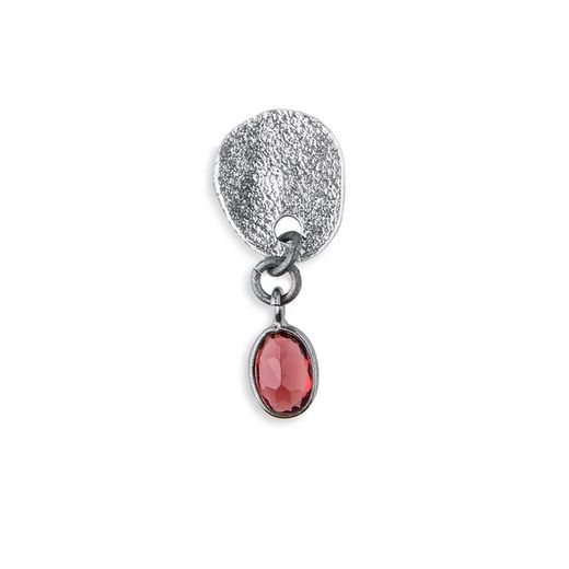 Pendientes Grandesa WE243X PLATA DE PALO de mujer en plata 1ªley 925 tipo lágrima y piedra granate colgando