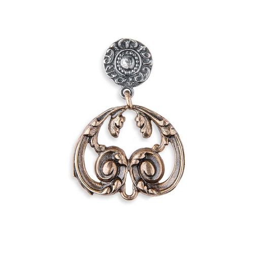 WE224X Pendientes Liana Plata de Palo mujer de bronce y plata con cenefa