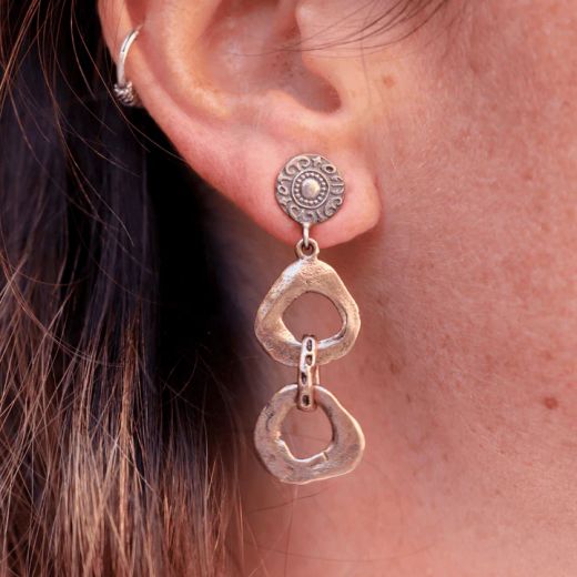 WE270X Pendientes Plata de Palo para Mujer modelo Kurogishi de bronce y plata 925